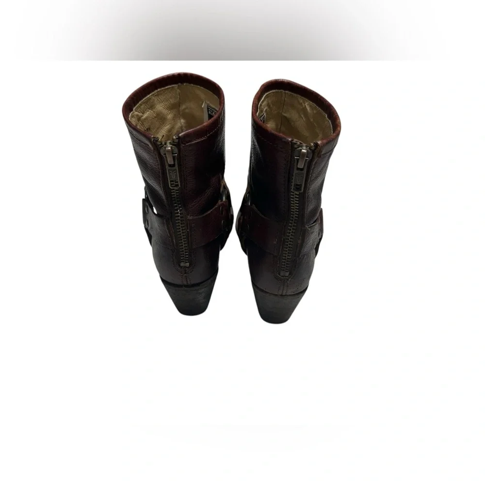 FRYE LEATHER ZIPPER ANKLE Distressed BOOTS SIZE 8B B2 - Picture 4 of 8